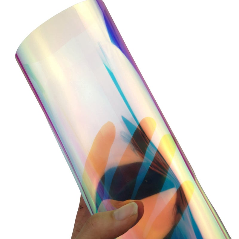 RD GARDEN Transparent Iridescent PVC Sheet Cosplay Performance Accessories Holographic Waterproof Synthetic Leather for Party Decoration 0.1mm Thick 11.8X47 - Image 3